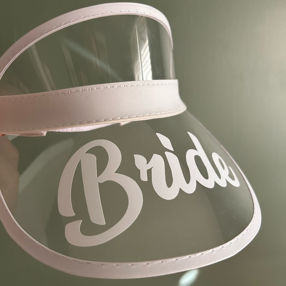 BRAND NEW Bride Clear and White Visor